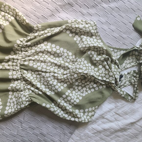 RW&Co Jumpsuit suit XS, green and white - Picture 3 of 5